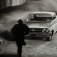 "Gangsters" oil on linen 65"x108" - sold